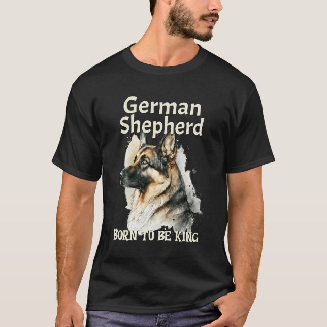 German Shepherd Borno Be King retro T-Shirt (Front)
