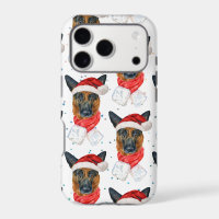 German Shepherd Breed Dog Pattern Stars Christmas