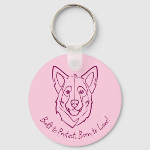 German Shepherd, Built to Protect, Born to Love! Keychain