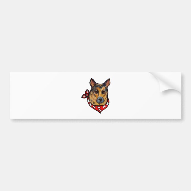 GERMAN SHEPHERD BUMPER STICKER (Front)