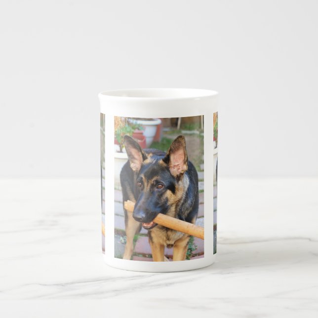 German Shepherd by Shirley Taylor Bone China Mug (Front)