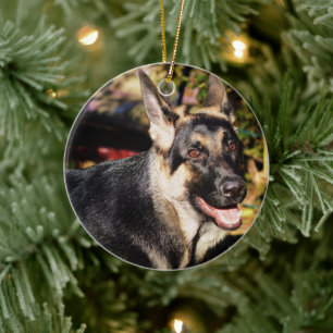 German Shepherd by Shirley Taylor Ceramic Ornament