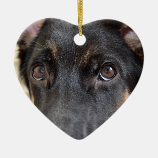 German Shepherd by Shirley Taylor Ceramic Ornament (Front)