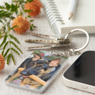 German Shepherd by Shirley Taylor Keychain