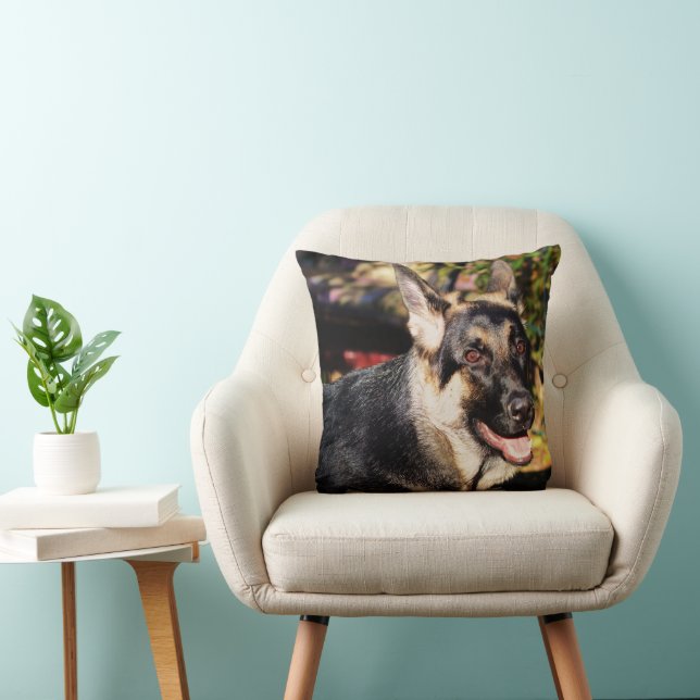 German Shepherd by Shirley Taylor Throw Pillow (Chair)