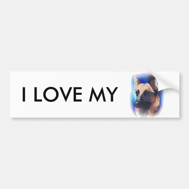 German Shepherd car bumper sticker (Front)