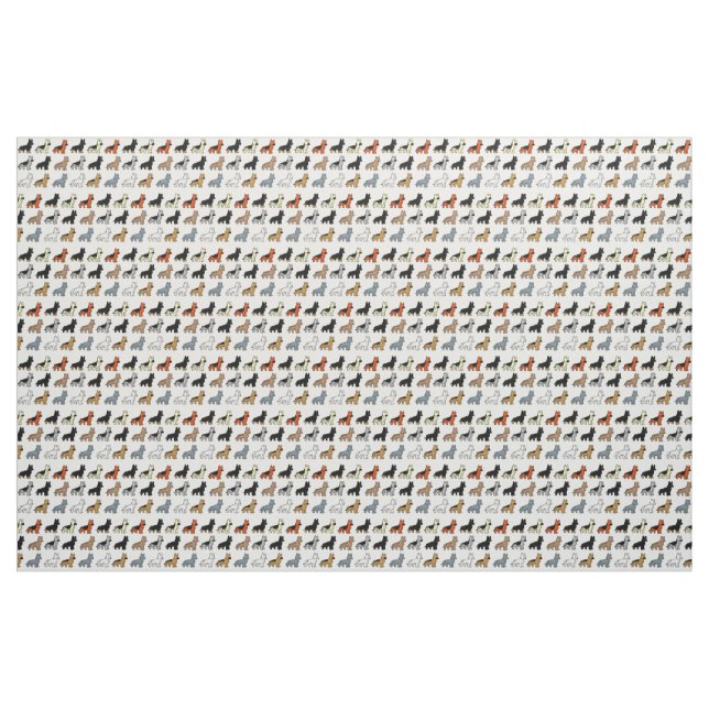 german shepherd cartoon colours fabric (Yard)