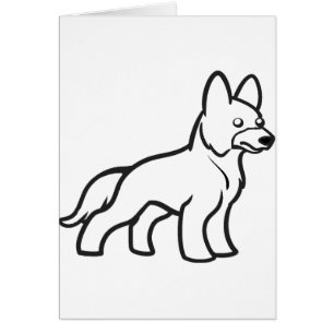 german shepherd cartoon white