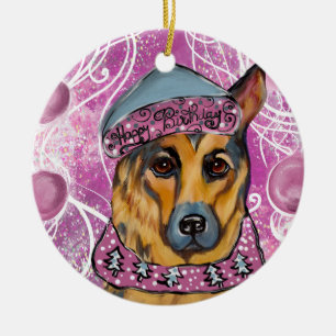 German Shepherd Ceramic Ornament