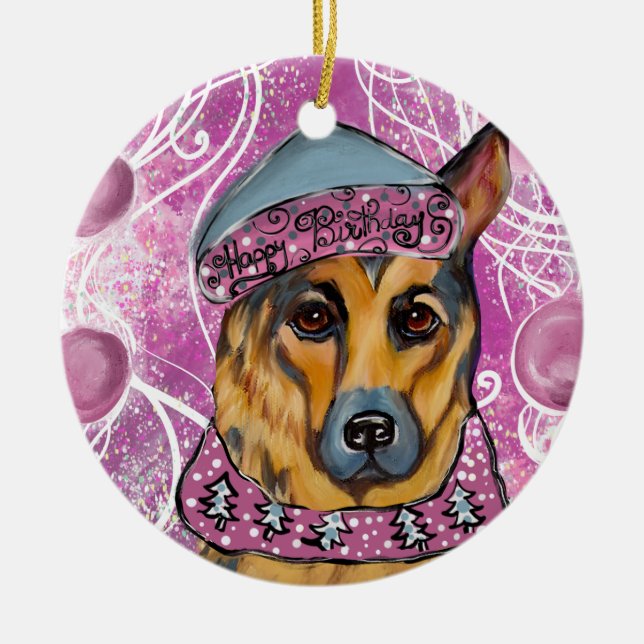 German Shepherd    Ceramic Ornament (Front)