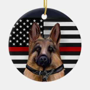 German Shepherd Ceramic Ornament