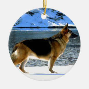 German Shepherd Ceramic Ornament