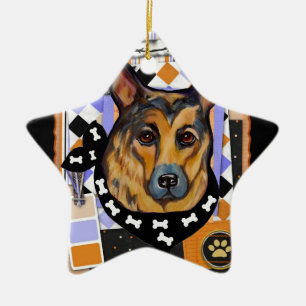 GERMAN SHEPHERD CERAMIC ORNAMENT