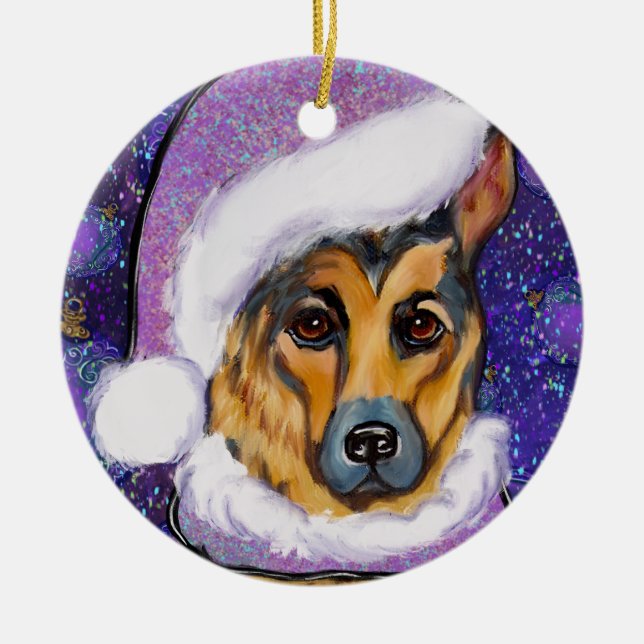 GERMAN SHEPHERD CERAMIC ORNAMENT (Front)