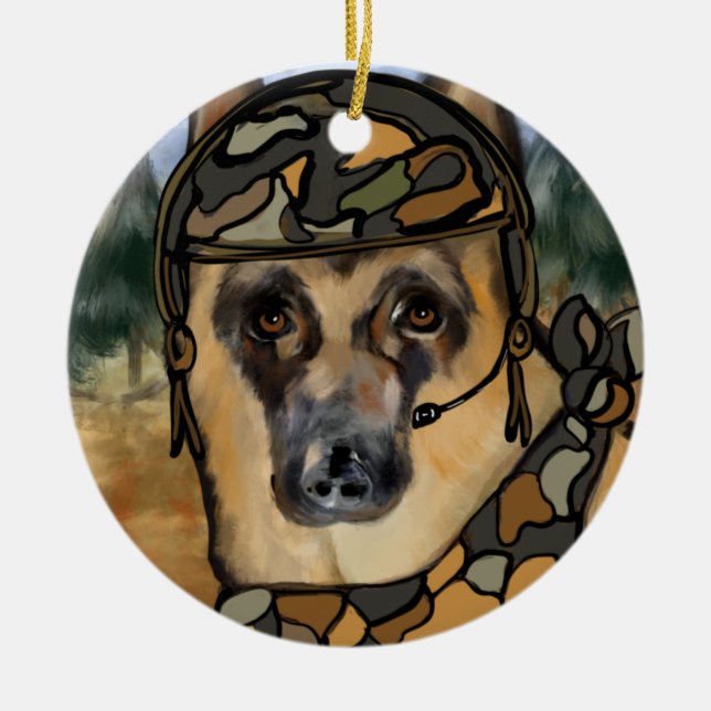 GERMAN SHEPHERD       CERAMIC ORNAMENT (Front)