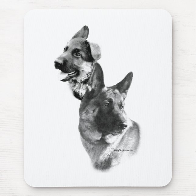 German Shepherd Charcoal 2 Mouse Pad (Front)