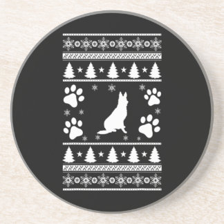 German Shepherd Christmas Coaster