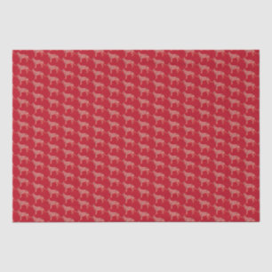 German Shepherd Christmas Dog Cute Silhouette Red Tissue Paper