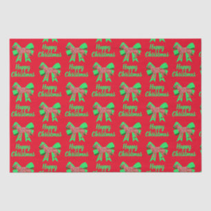 German Shepherd Christmas Dog & Green Bow Tissue Paper