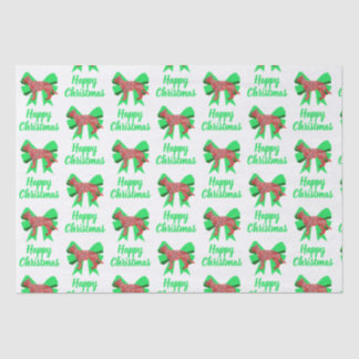 German Shepherd Christmas Dog & Green Bow White Tissue Paper