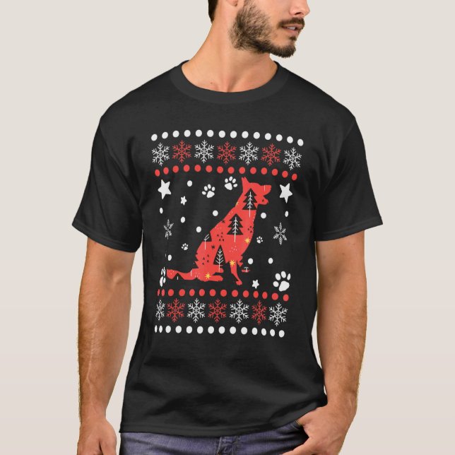 German Shepherd Christmas Dog Pattern German Sheph T-Shirt (Front)