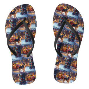German Shepherd Christmas Festive Season Flip Flops