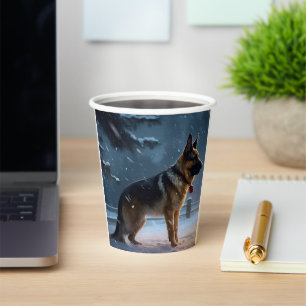 German Shepherd Christmas Festive Season  Paper Cups