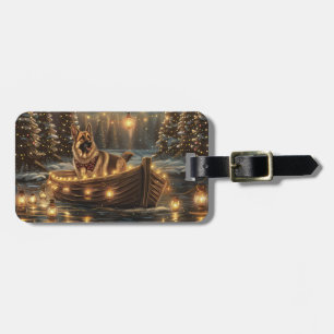 German Shepherd Christmas Festive Voyage  Luggage Tag