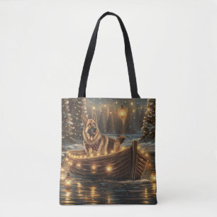 German Shepherd Christmas Festive Voyage Tote Bag