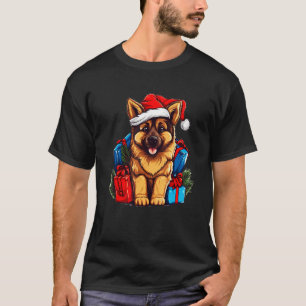 German Shepherd Christmas Fun Festive Holiday Dog T-Shirt