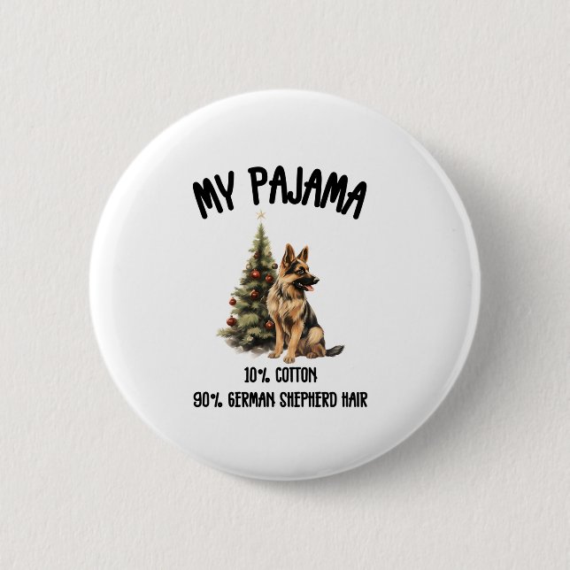 German Shepherd & Christmas, Funny Dog Design for  2 Inch Round Button (Front)