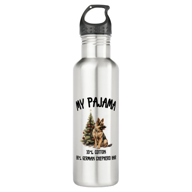German Shepherd & Christmas, Funny Dog Design for  710 Ml Water Bottle (Front)