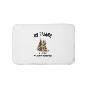 German Shepherd & Christmas, Funny Dog Design for  Bath Mat