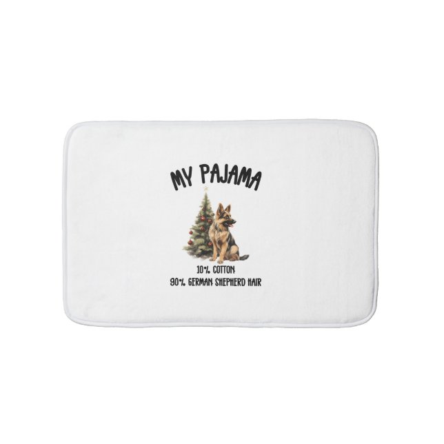 German Shepherd & Christmas, Funny Dog Design for  Bath Mat (Front)