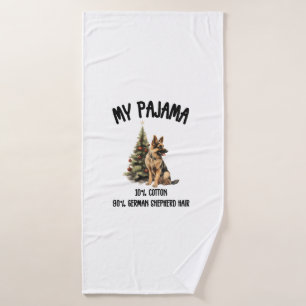 German Shepherd & Christmas, Funny Dog Design for Bath Towel