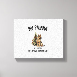 German Shepherd & Christmas, Funny Dog Design for Canvas Print