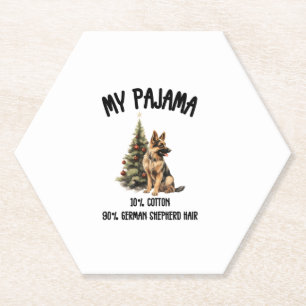 German Shepherd & Christmas, Funny Dog Design for  Paper Coaster