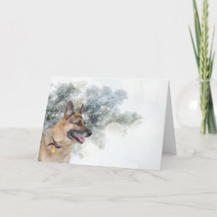 German Shepherd Christmas Holiday Card