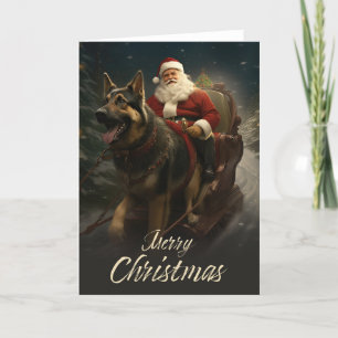 German Shepherd Christmas holiday card