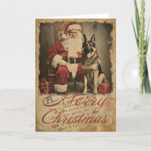 German Shepherd Christmas holiday card