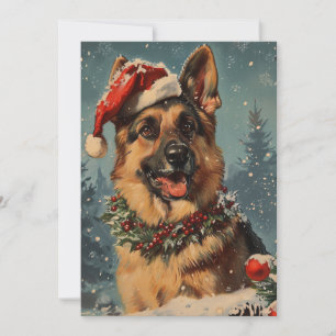 German shepherd christmas  holiday card
