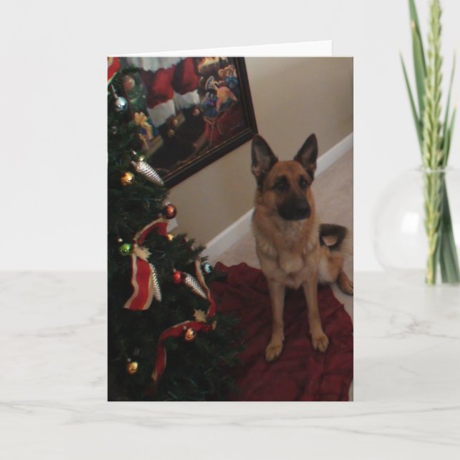 German Shepherd Christmas Holiday Card (Front)