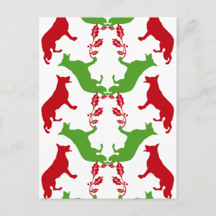 German Shepherd Christmas Holiday Postcard