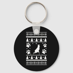 German Shepherd Christmas Keychain