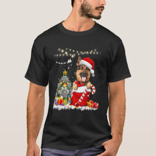 German Shepherd Christmas Lights Ornament Decorati T-Shirt