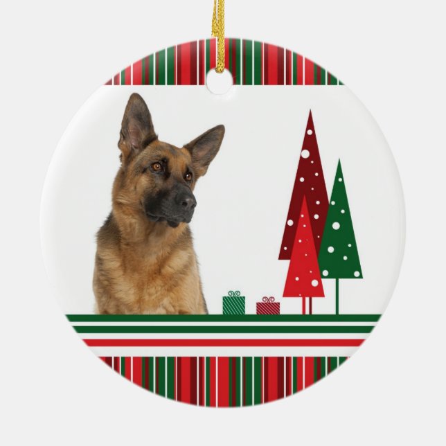 German Shepherd Christmas Ornament (Back)