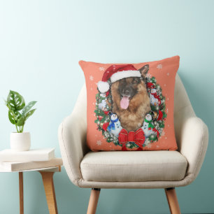 German Shepherd Christmas Ornament Decoration Gift Throw Pillow