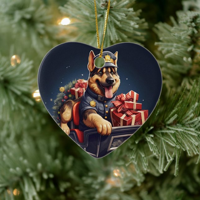 German Shepherd Christmas Pet Ornament, Dog Lover  Ceramic Ornament (Tree)
