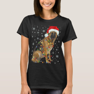 German Shepherd Christmas Santa Hat Funny Christma T-Shirt