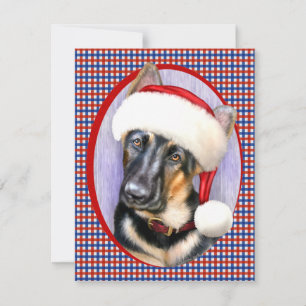 German Shepherd Christmas Santa Pup Invitation